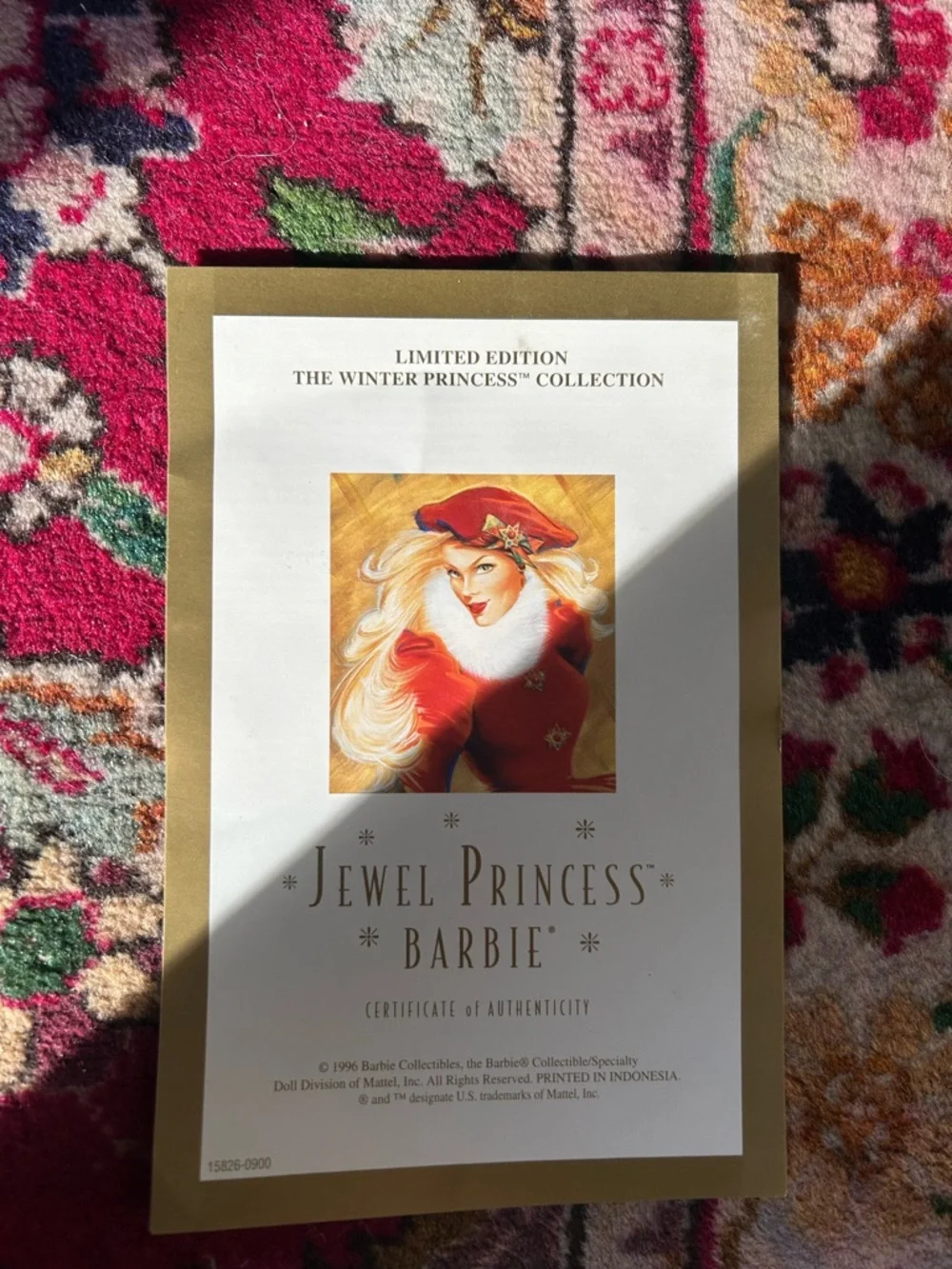 Barbie Jewel Princess Certificate - Gold, Red, White - Picture 3 of 7